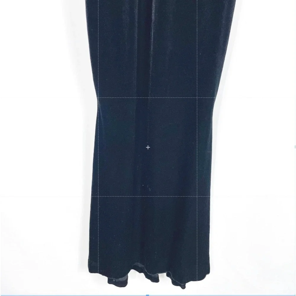Norma Kamali V Neck Rectangle Gown Black Velvet Maxi Dress Sz XS - Picture 6 of 8